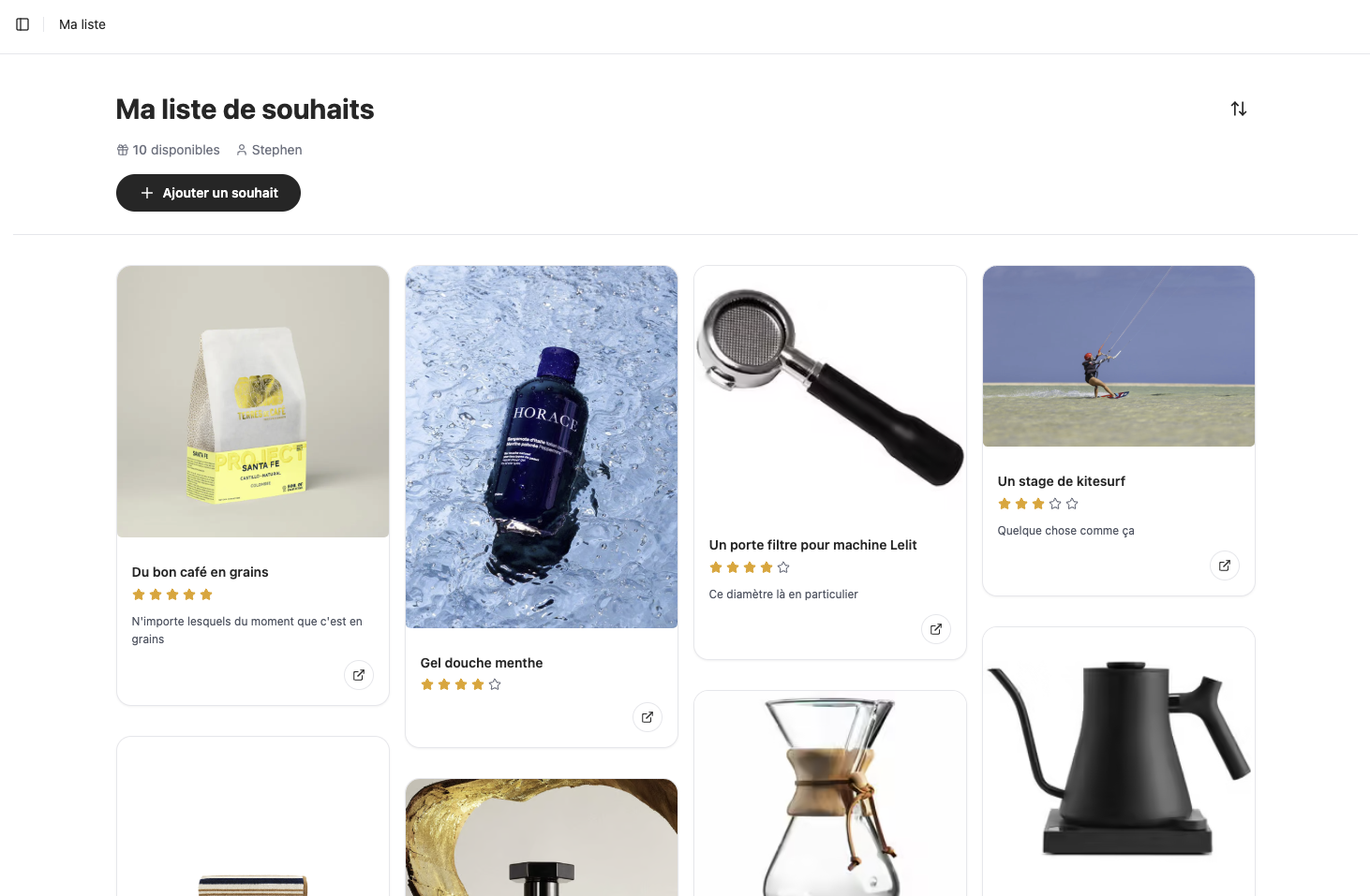 Aperçu de l'application The Wisher
